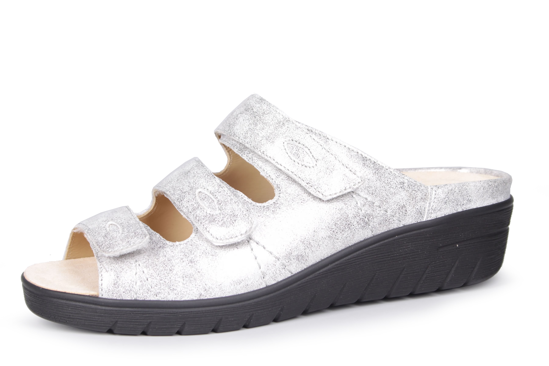 Durea wijdte G Grijze dames sandalen nappa leer